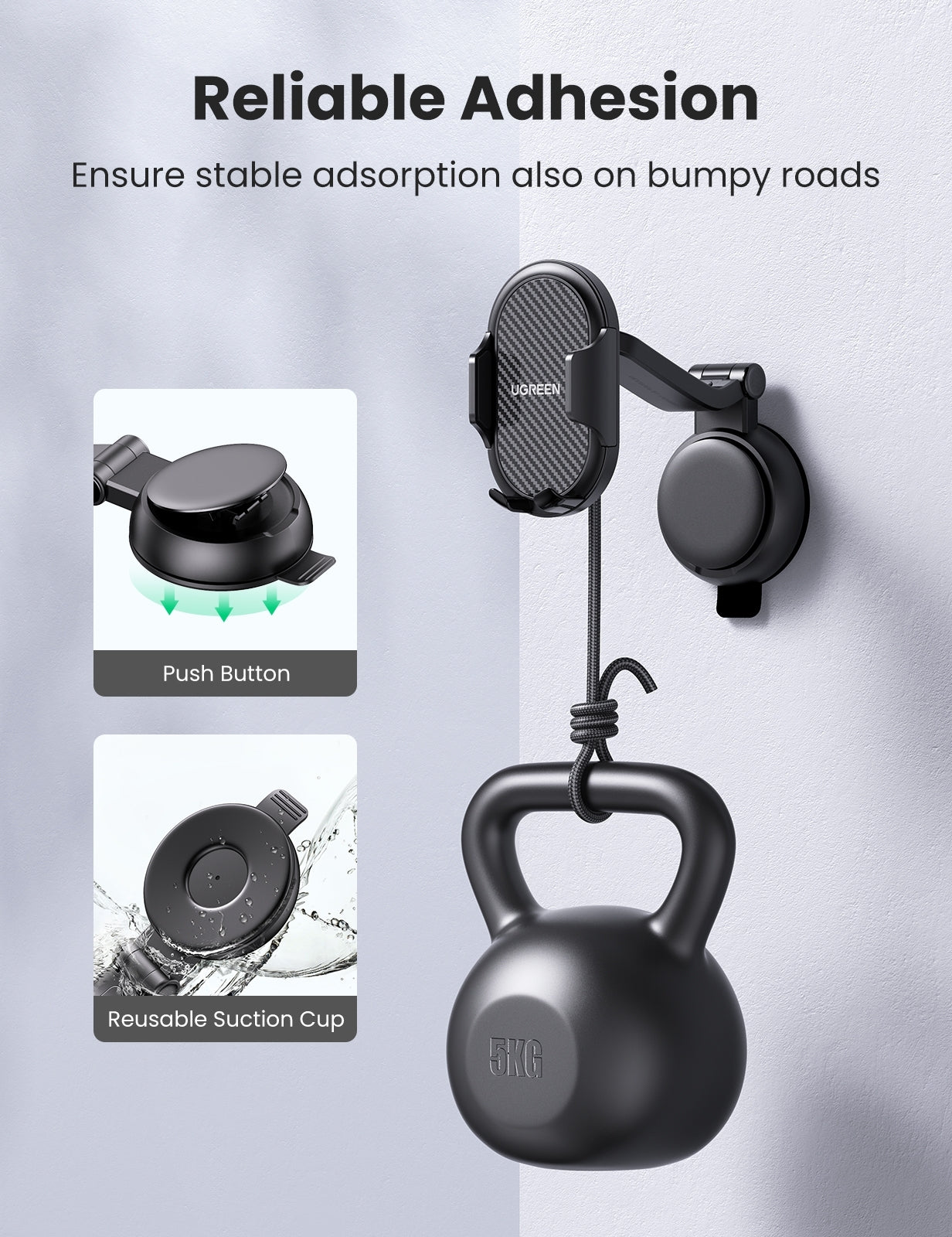 NNEDSZ 20473 Waterfall-Shaped Suction Cup Phone Mount